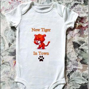 New Tiger in Town 100% Cotton Baby Unisex Onesie | Multiple Sizes | Design D